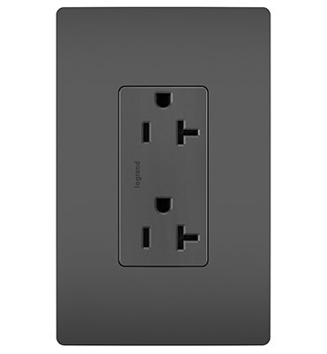 radiant Spec Grade 20A Tamper-Resistant Receptacles in Black (246|TR26352RBK)