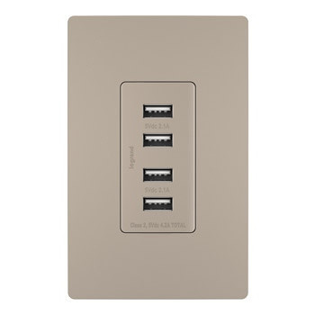 radiant Quad USB Charger in Nickel (246|TM8USB4NICC6)
