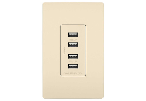 radiant Quad USB Charger in Light Almond (246|TM8USB4LACC6)