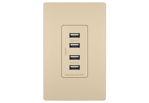 radiant Quad USB Charger in Ivory (246|TM8USB4ICC6)