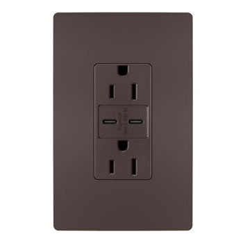 radiant 15A Tamper-Resistant Ultra-Fast USB Type C/C Outlet in Dark Bronze (246|R26USBCC6DBCCV4)