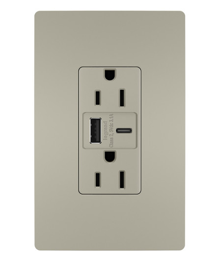 radiant 15A Tamper-Resistant USB Type A/C Outlet in Nickel (246|R26USBACNICCV4)