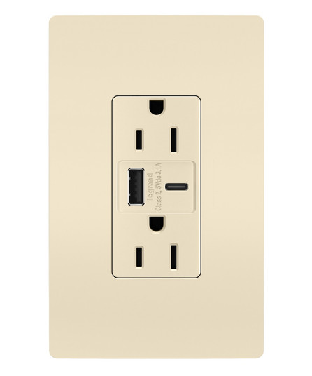 radiant 15A Tamper-Resistant USB Type A/C Outlet in Light Almond (246|R26USBACLA)