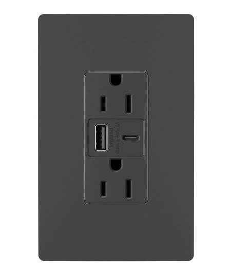 radiant 15A Tamper-Resistant USB Type A/C Outlet in Graphite (246|R26USBACG)