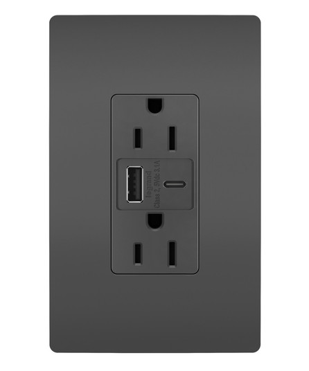 radiant 15A Tamper-Resistant USB Type A/C Outlet in Black (246|R26USBACBK)
