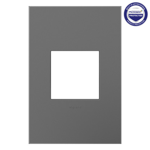 adorne One-Gang Screwless Wall Plate with Microban in Magnesium (246|AWP1G2MG6)