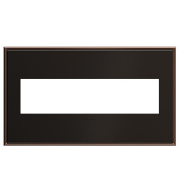 adorne Four-Gang Screwless Wall Plate in Oil Rubbed Bronze (246|AWC4GOB4)