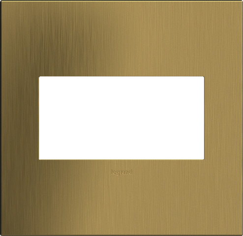 adorne Two-Gang Screwless Wall Plate in Brushed Satin Brass (246|AWC2GBSB4)