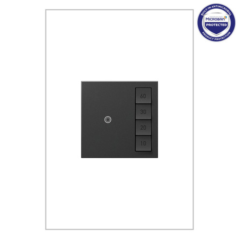 adorne Timer Switch, Manual On/Timed Off with Microban in Graphite (246|ASTM2G2)