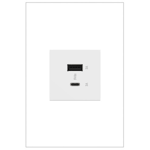 adorne Ultra-Fast USB Type-A/C Outlet Module in White (246|ARUSB2AC6W4)