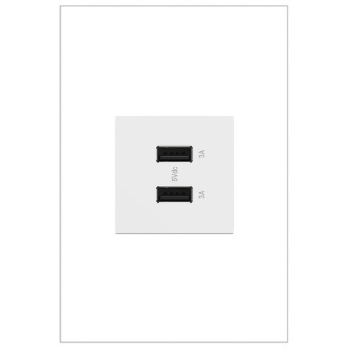 adorne Ultra-Fast USB Type-A/A Outlet Module in White (246|ARUSB2AA6W4)