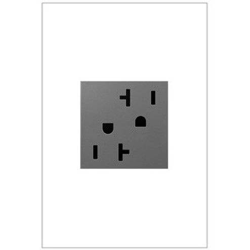 Adorne 20A Dual Tamper-Resistant Outlet in Magnesium (246|ARTR202M4)