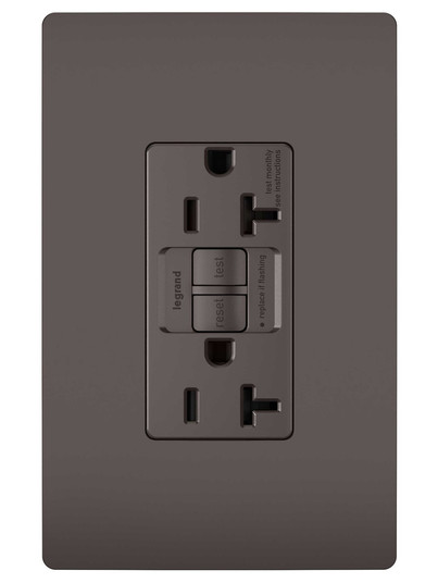 radiant Tamper-Resistant 20A Duplex Self-Test GFCI Receptacle with SafeLock Protection in Brown (246|2097TR)