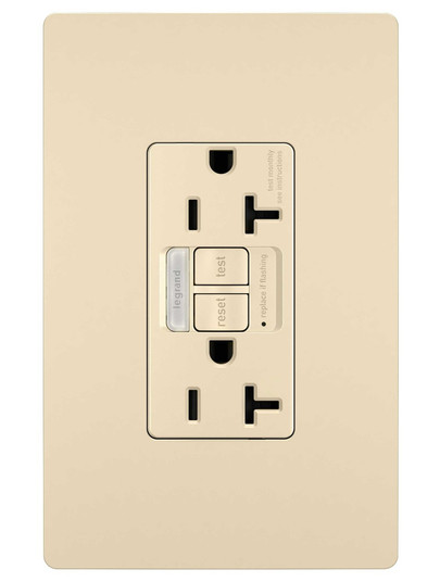 radiant Tamper-Resistant 20A Duplex Self-Test GFCI Receptacles with SafeLock Protection and Night Light in Ivory (246|2097NTLTRI)