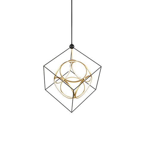 Monza LED Chandelier in Black/Antique Brass (347|CH19234BKAN)