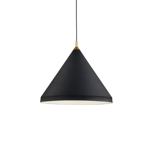 Dorothy One Light Pendant in Black With Gold Detail (347|492824BKGD)