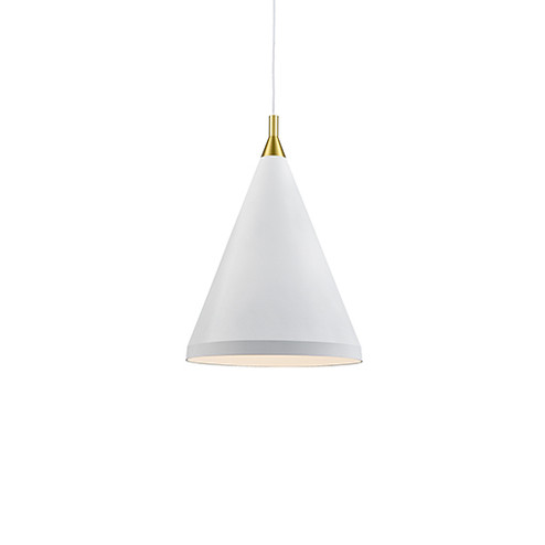 Dorothy One Light Pendant in White With Gold Detail (347|492716WHGD)