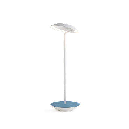 Royyo LED Desk Lamp in Matte White, Azure Felt (240|RYOSWMWTAZFDSK)