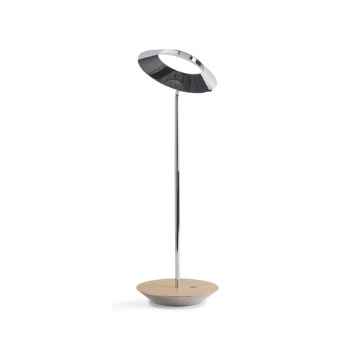 Royyo LED Desk Lamp in Chrome/White Oak (240|RYOSWCRMWOKDSK)