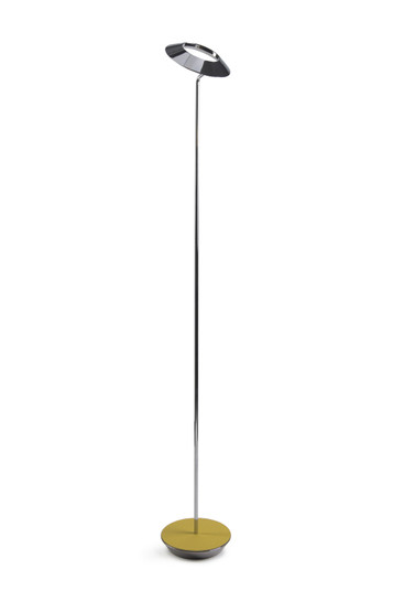 Royyo LED Floor Lamp in Chrome, honeydew felt (240|RYOSWCRMHDFFLR)