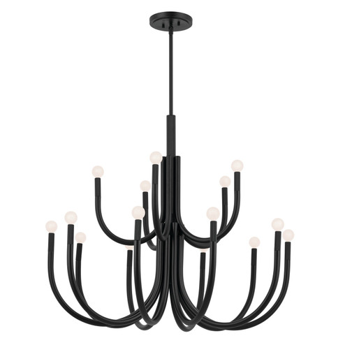 Odensa 15 Light Chandelier in Black (12|52552BK)