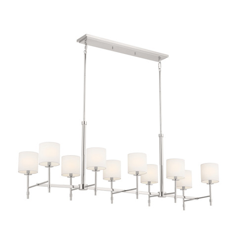 Ali Ten Light Linear Chandelier in Polished Nickel (12|52503PN)