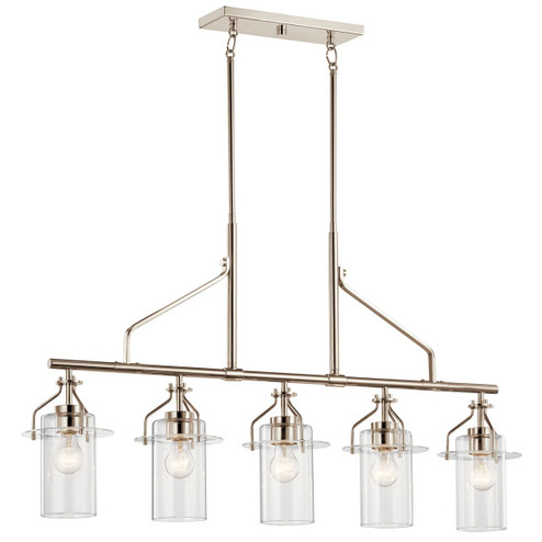 Everett Five Light Linear Chandelier in Polished Nickel (12|52379PN)