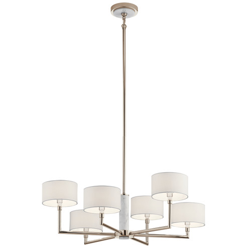 Laurent Six Light Chandelier in Polished Nickel (12|52052PN)