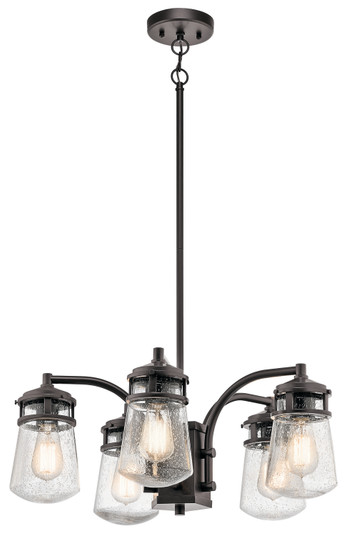 Lyndon Five Light Outdoor Chandelier in Architectural Bronze (12|49498AZ)