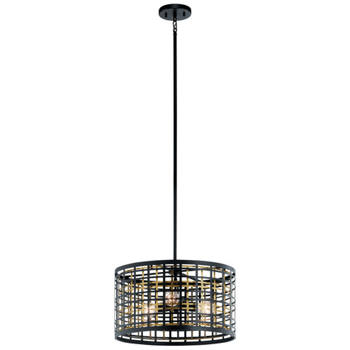 Aldergate Three Light Pendant/Semi Flush in Black (12|44075BK)
