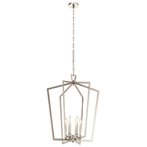 Abbotswell Six Light Foyer Pendant in Polished Nickel (12|43495PN)