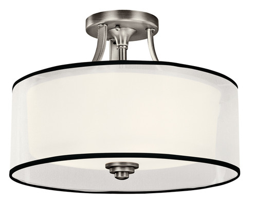 Lacey Three Light Semi Flush Mount in Antique Pewter (12|42386AP)