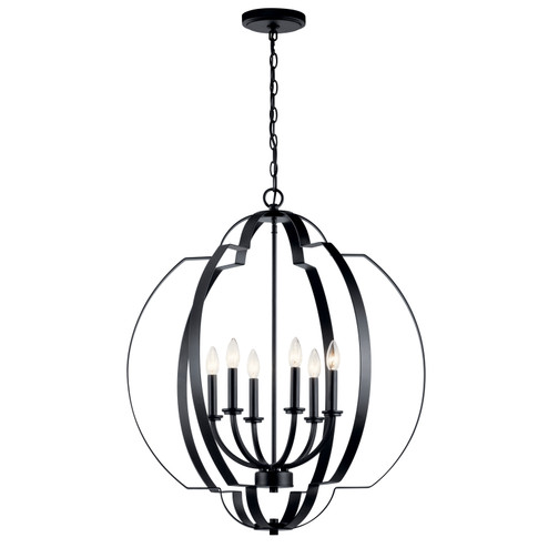 Voleta Six Light Foyer Chandelier in Black (12|42139BK)