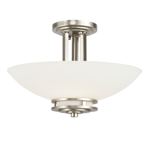 Hendrik Two Light Semi Flush Mount in Brushed Nickel (12|3674NI)