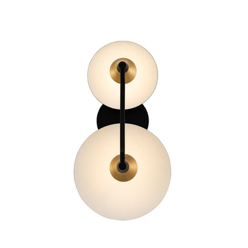 Redding LED Wall Sconce in Matte Black w White and Brass Accent (33|513622BWB)