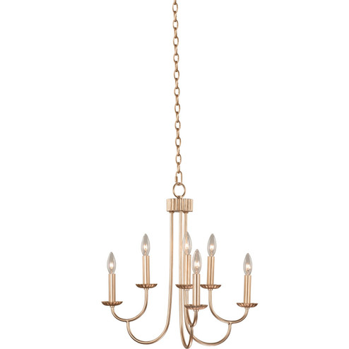 Kiera Six Light Chandelier in Modern Gold (33|511771MG) Kiera Six Light Chandelier in Modern Gold (33|511771MG)