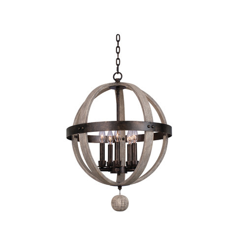 Harper Five Light Pendant in Florence Gold (33|506850FG)