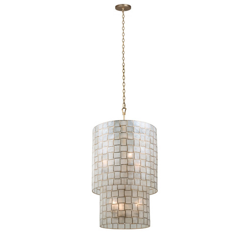 Roxy Six Light Foyer Pendant in Oxidized Gold Leaf (33|505850OL)