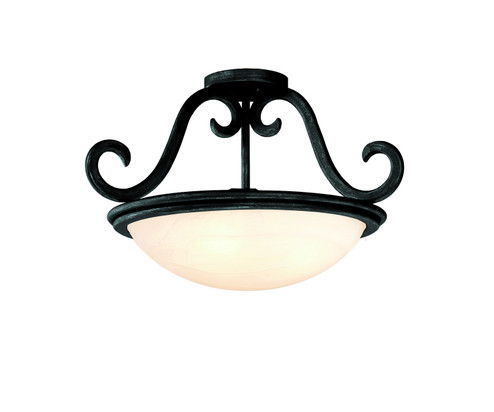 Santa Barbara Three Light Semi Flush Mount in Tortoise Shell (33|3172TOALAB)