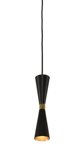 Milo LED Mini Pendant in Black and Vintage Brass (33|310410BVB)