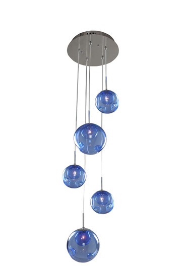 Meteor Five Light Pendant in Chrome (33|309541CHSAPPH)
