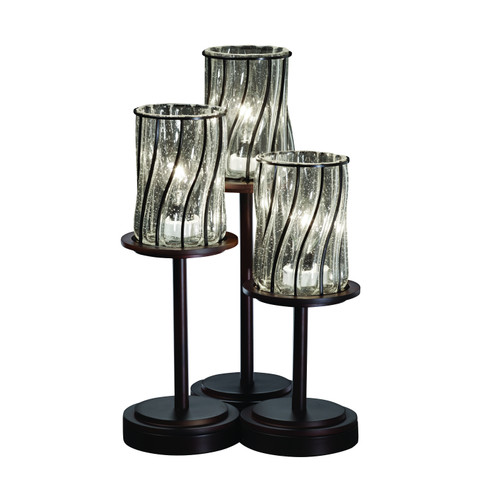Wire Glass Three Light Table Lamp in Brushed Nickel (102|WGL879710SWCBNCKL)