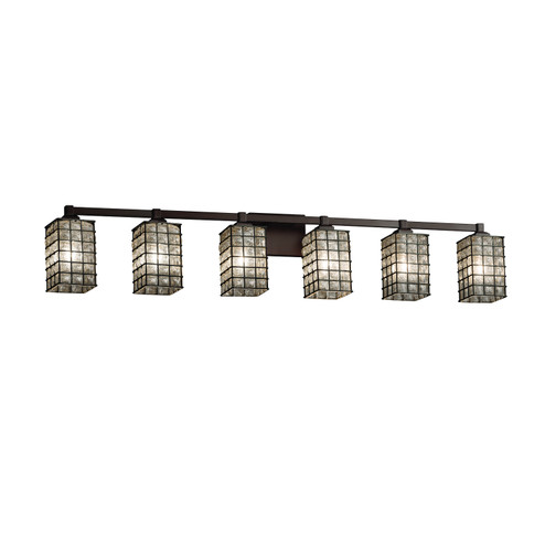 Wire Glass Six Light Bath Bar in Brushed Nickel (102|WGL843615GRCBNCKL)