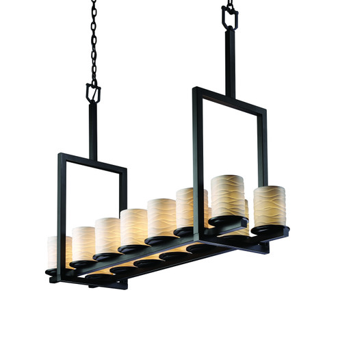 Limoges 14 Light Chandelier in Matte Black (102|POR876410WAVEMBLK)