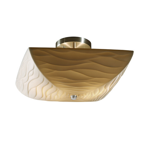 Porcelina Two Light Semi-Flush Mount in Matte Black (102|PNA969525WAVEMBLK)