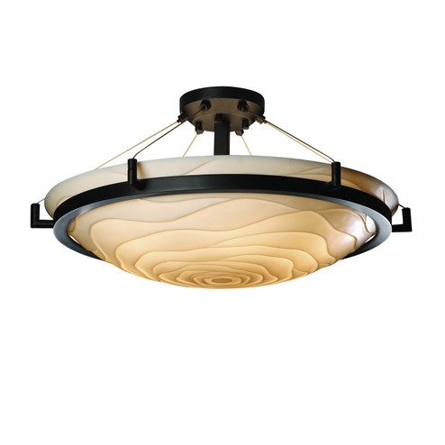 Porcelina LED Semi-Flush Mount in Matte Black (102|PNA968235WAVEMBLKLED55000) Porcelina LED Semi-Flush Mount in Matte Black (102|PNA968235WAVEMBLKLED55000)