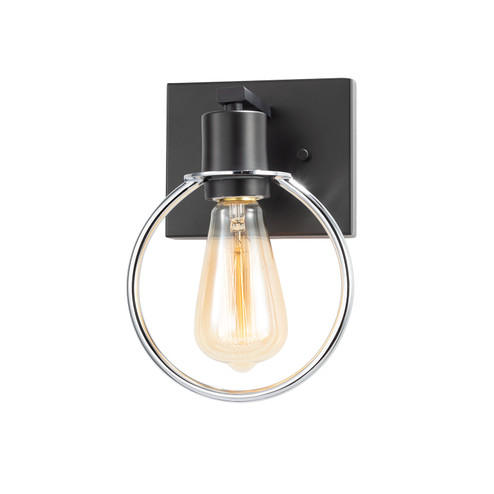 Volta One Light Wall Sconce in Matte Black w/ Chrome Ring (102|NSH8901CRMB)