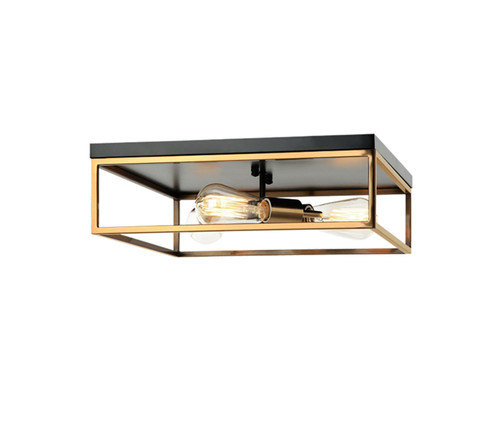 Knox Three Light Flush-Mount in Matte Black w/ Brass (102|NSH4490MBBR)