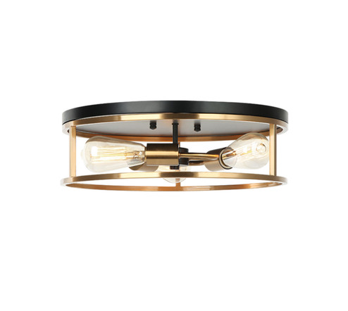 Knox Three Light Flush-Mount in Matte Black w/ Brass (102|NSH4480MBBR)