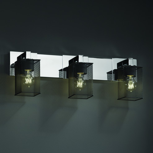Wire Mesh Three Light Bath Bar in Matte Black (102|MSH892315MBLK)